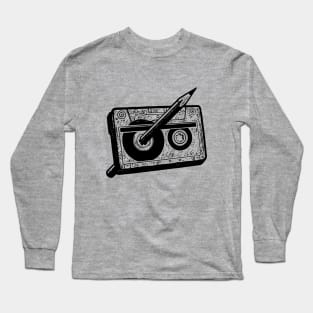 Rewind Cassette With Pencil Long Sleeve T-Shirt